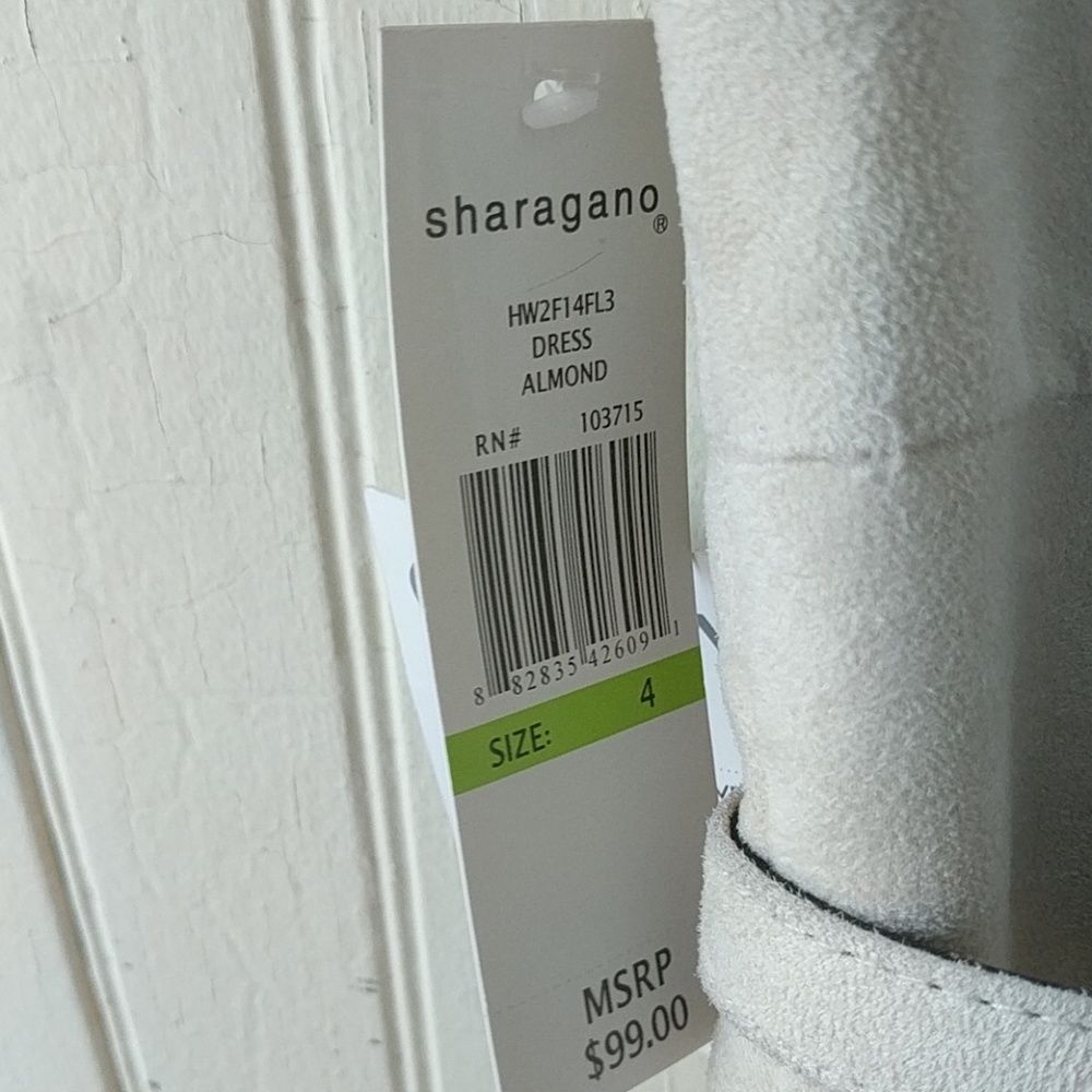 NWT Sharagano faux suede cream dress 4 - Picture 5 of 6